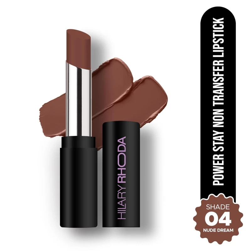 Hilary Rhoda Power Stay NonTransfer Lipstick | Matte Finish | Infused with Vitamin E & Shea Butter | Lightweight & Highly Pigmented | Glides Easily & Smudge-Proof |3.2g (Nude Dream - Shade 04) thumbnail 2